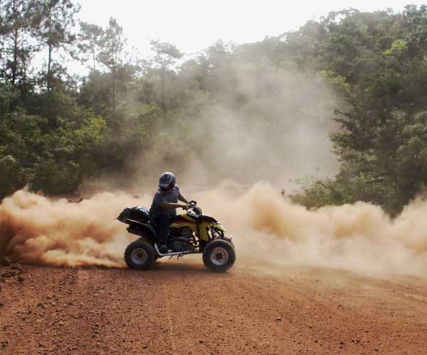 ATV Riding on a dusty road