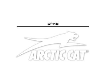 Arctic Cat Leaping Cat Decal White 12"
