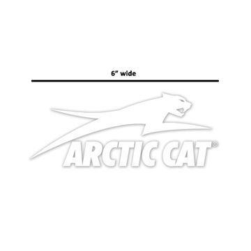 Arctic Cat Leaping Cat Decal White 6"