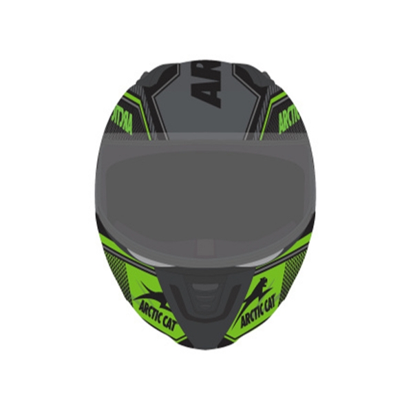 Green Arctic Cat Modular Helmet Front Image on white background