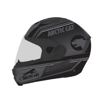 Black Arctic Cat Modular Helmet Front Image on white background