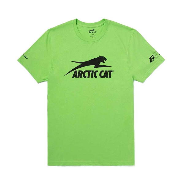 Green Catalyst Collection Tee Product Image with Arctic Cat logo on the front